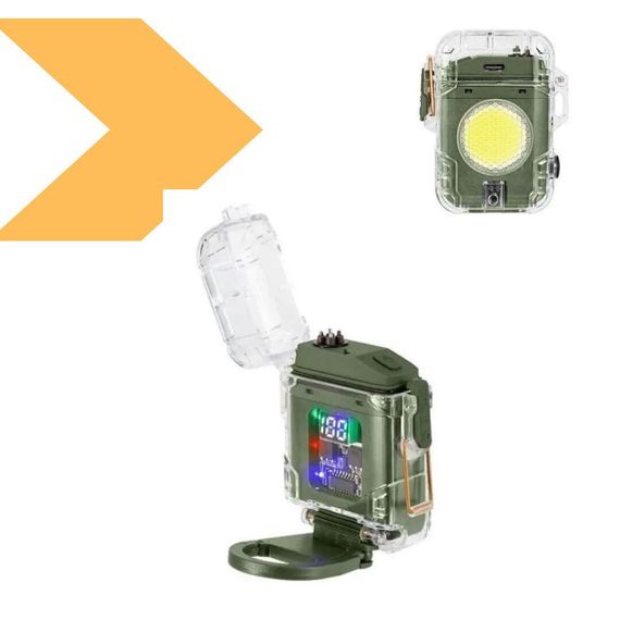 Багатофункціональний ліхтар D52-2 COB black з Li-Ion акумулятором, індикацією заряду, запальничкою та зарядкою через Type-C (46806-d52-2-cob_226) | Зображення 1