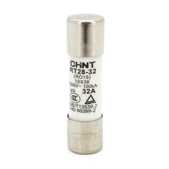 Плавкий запобіжник CHINT-RT28-32 (RO15) 25A 500AC, 10×38mm, змінної напруги, 20 штук в упаковці, ціна за 1 штуку