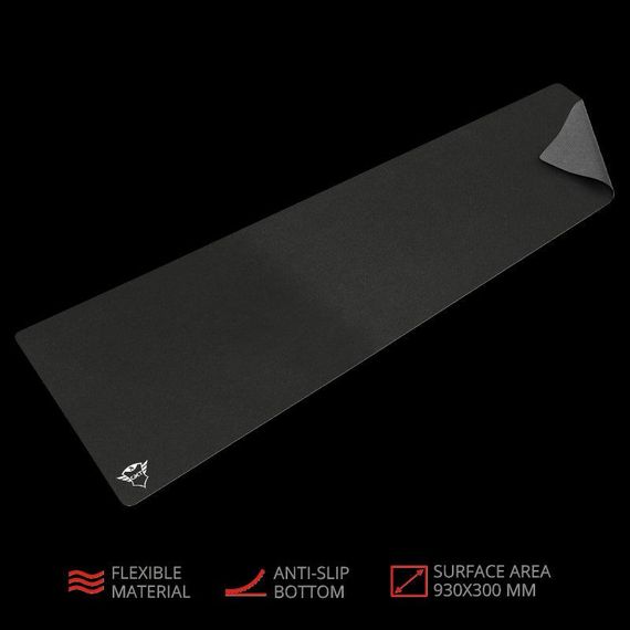 Ігровий килимок для миші та клавіатури Trust Gaming GXT 758 XXL, 930x300 мм, нековзка основа, чорний (21569-03) | Зображення 1