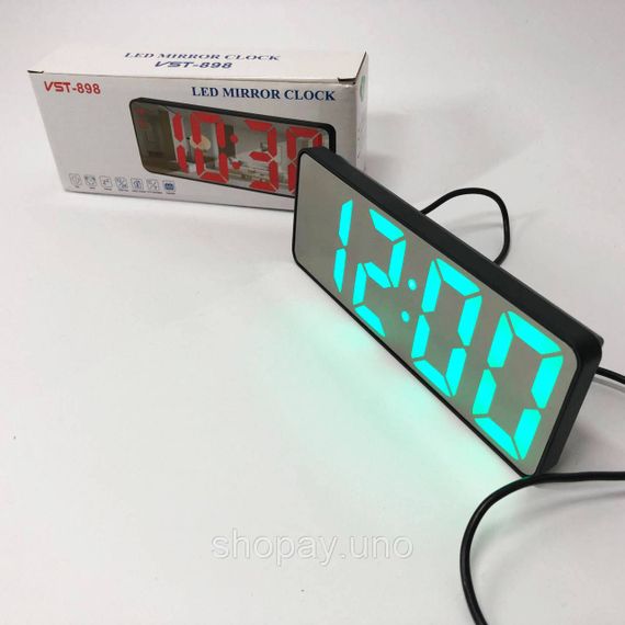 Настольные цифровые часы с подсветкой VST-898-4, Современные часы с LED подсветкой EC-38 | Зображення 8