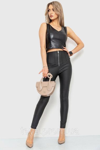 Лосини жіночі на блискавці колір чорний FA_006584 | Зображення 1