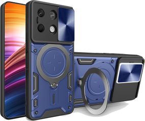 Чохол Magnetic Stand з захистом камери для Xiaomi Redmi Note 13 4G колір Синiй