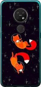 Чохол на Nokia 7.2 Лисички в космосі із силікону FCh_013501