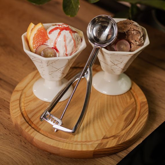 Круглая ложка для мороженого 22×6.5 см из нержавеющей стали HP-19-20-6.5x22.8CM | Зображення 5