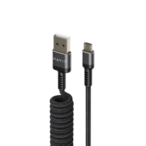 Кабель USB MicroUSB Havit HV-CB6250 2,4A 1,5м чорний | Зображення 1