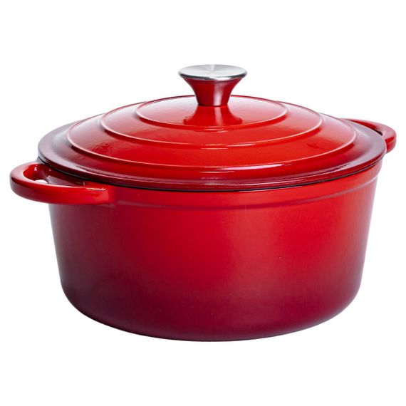 Каструля чавунна емальована 5 л, червоний Yiwu HP-FLG-2 RED | Зображення 5