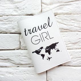 Обкладинка для паспорта Travel girl 3 (білий)