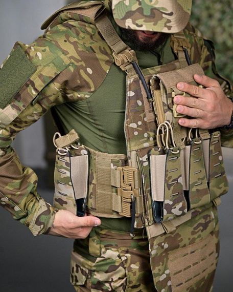 Плитоноска 4 быстрых сброса с напашником мультикам frezzi РП7349 | Зображення 4