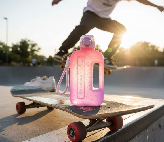 Спортивная бутылка SUMMER (750 мл) - Эко-пластик BPA-free, Розовый градиент | Зображення 9
