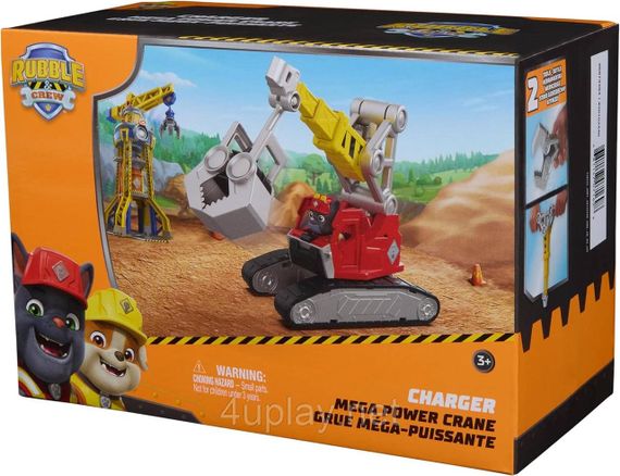 Щенячий патруль Кремез і команда Мега-кран Чарджера з фігуркою Paw Patrol Rubble & Crew Charger's Mega Power Crane | Зображення 1