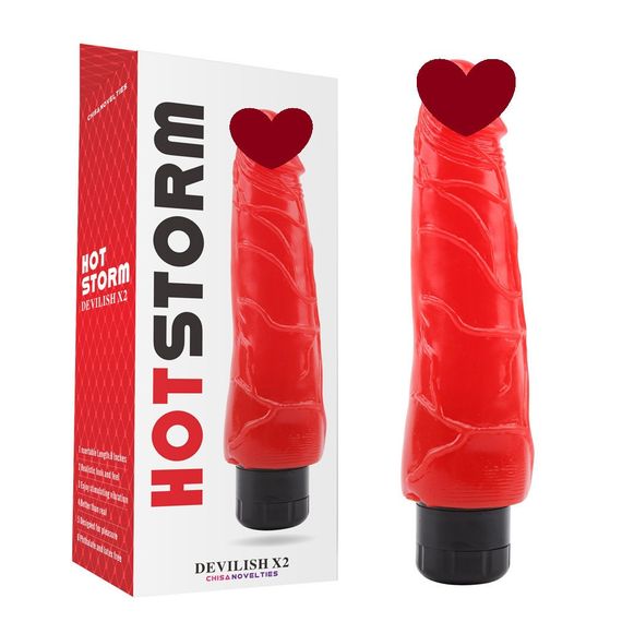 Вібратор реалістичний на батарейках Chisa Hotstorm Devilish X2, червоний Sex Aura