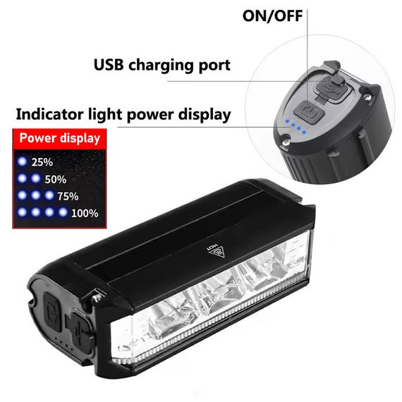 Велофара потужна WZ-317 EOS610-3LED, 900LM | Зображення 1