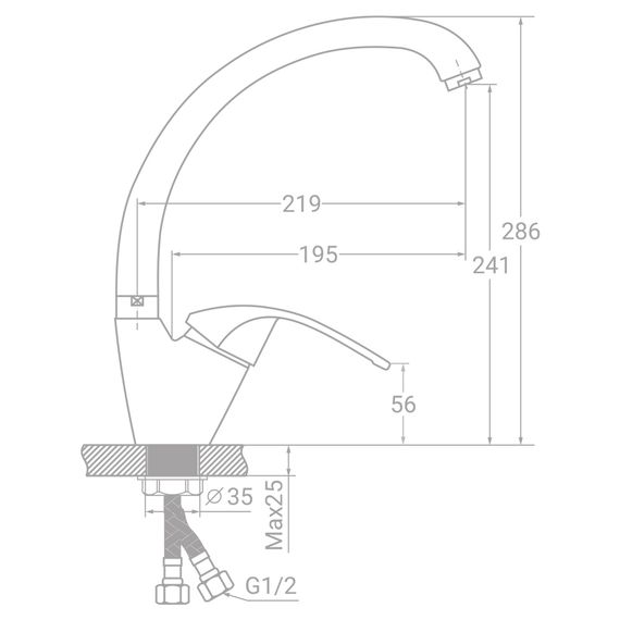Змішувач для кухні Tau SF-4B439C 9810100 | Зображення 1