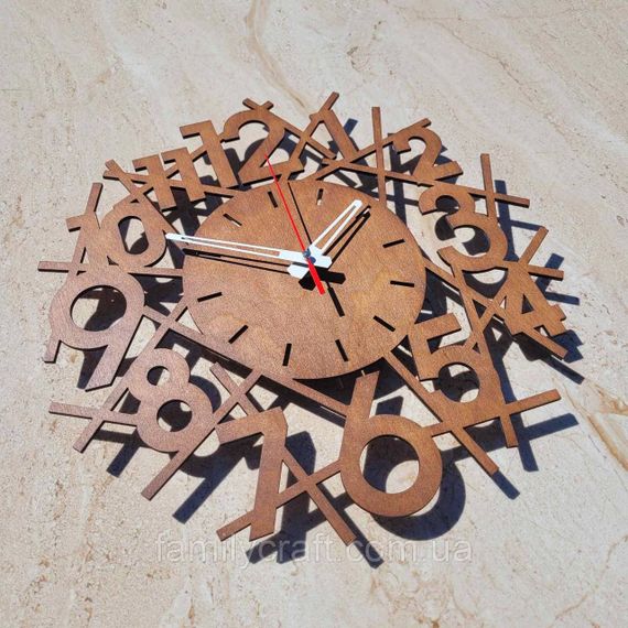 Настінний дерев'яний годинник з фанери Оригінальний годинник  Декор для дому, офісу, подарунок | Зображення 3