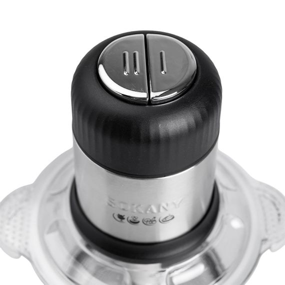 Чопер подрібнювач 800 Вт 4 леза з чашею на 1,5 літри м'ясорубка Sokany SK-7025A | Зображення 4