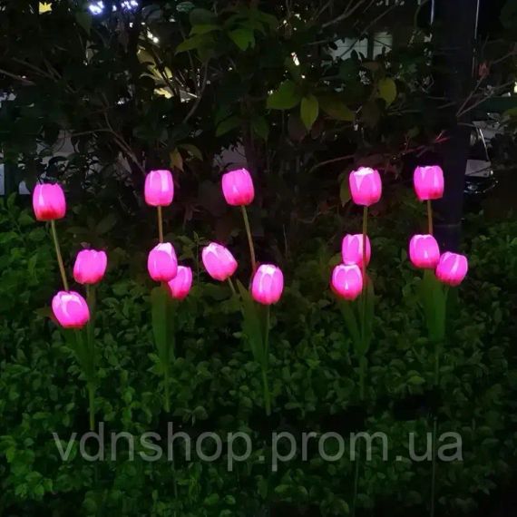 Садовый светильник на солнечной батарее Цветок Тюльпан LED 1шт | Зображення 2