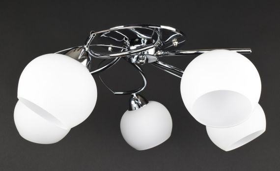 Люстра стельова на 5 лампочок 27301 Хром 22х55х55 см. | Зображення 1