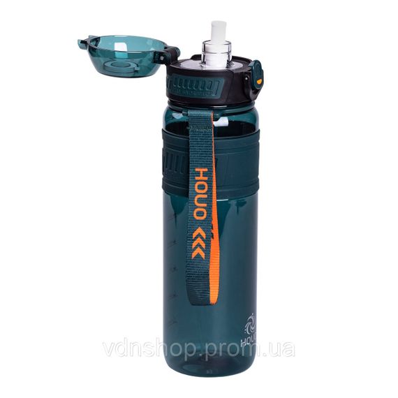 Пляшка для води Houo спортивна 1 літр з фліп кришкою темно-зелена HP-14-33GR | Зображення 2