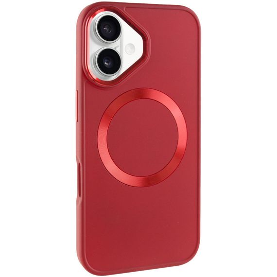 TPU чохол Bonbon Metal Style with MagSafe для Apple iPhone 16 (6.1") Червоний / Red