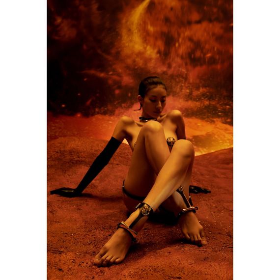 Поножі з італійської шкіри із золотими деталями Butterfly cuffs UPKO Sex Aura | Зображення 5