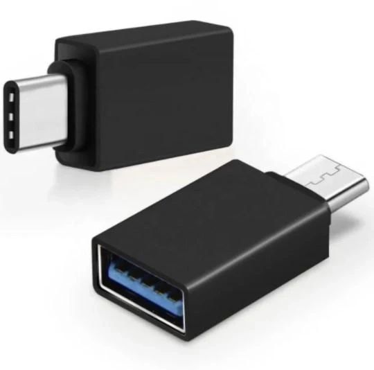 Переходник USB OTG-01 с телефона на флешку - Type-C черные | Зображення 1