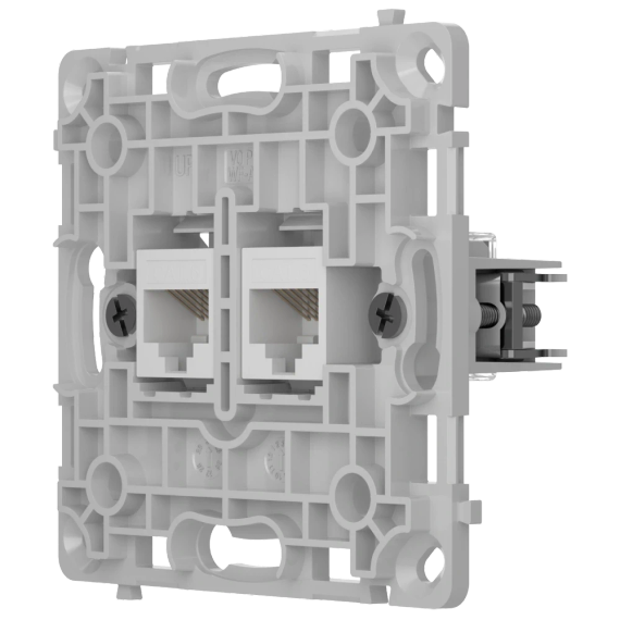 Ajax OutletCore (LAN) vertical white Механізм інтернет розетки | Зображення 1
