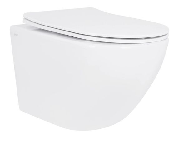 Унітаз підвісний Qtap Jay Ultra Quiet White, з сидінням Slim Duroplast/ Soft-close/ Release QT07335175W