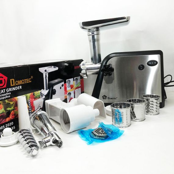 Мясорубка 3в1 мясорубка для дома Domotec из нержавеющей стали с насадками TZ-85 | Зображення 6