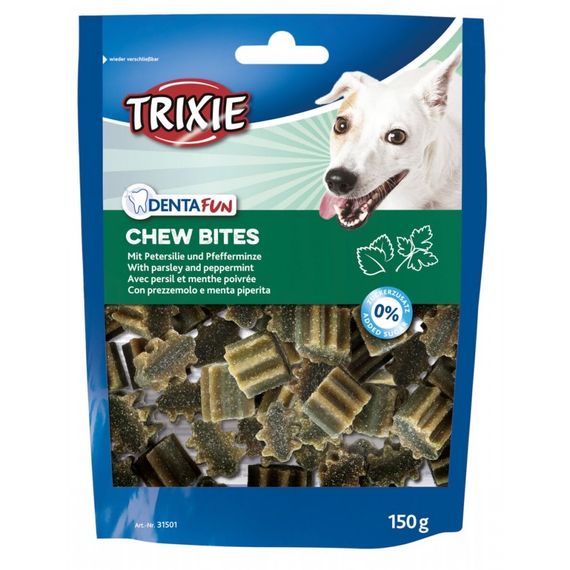 Лакомство для собак с петрушкой и мятой Trixie Denta Fun Chew Bites, 150 гр
