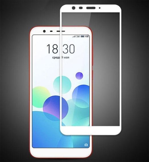 Full Cover защитное стекло для Meizu M8c - White