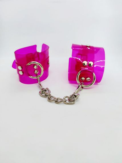 Нручиники DS Fetish Handcuffs transparent purple