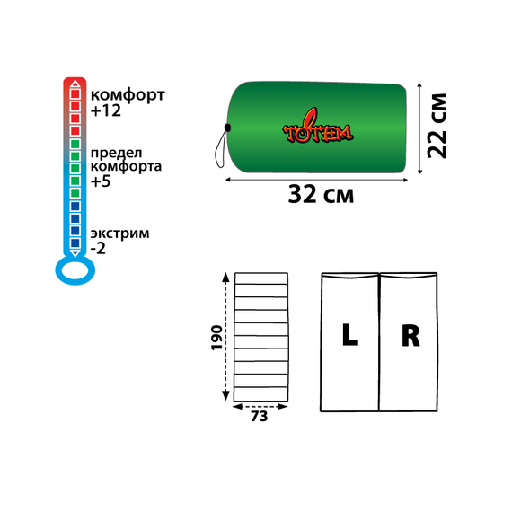 Спальний мішок Totem Ember ковдра лівий olive 190/73 UTTS-003-L | Зображення 5
