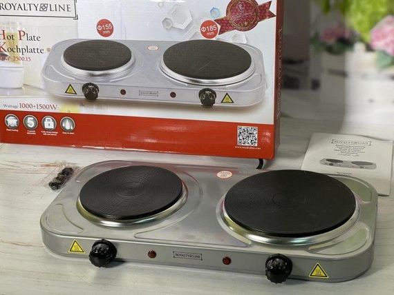 Плита двухконфорочная электрическая кухонная Royalty Line DKP-2500.15 настольная переносная электроплита | Зображення 4