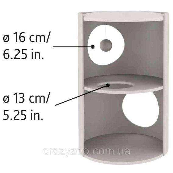 Когтеточка для котов PolyPet домик-башня серая 35x50 см КРД/01050-04 | Зображення 1