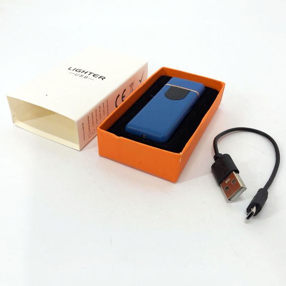Электрозажигалка USB ZGP ABS, сенсорная зажигалка электрическая спиральная. HG-496 Цвет: синий | Зображення 5