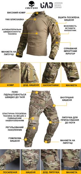 Тактичні штани Emerson Gen3 з наколінниками Мультикамуфляж 32 | Зображення 1