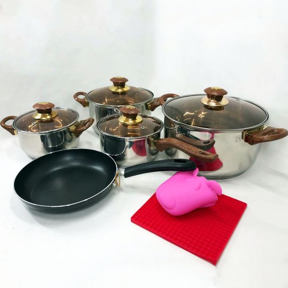 Набір каструль для дому VS-1006-11 (11 предметів) / Набір посуду / Набір DH-149 посуду каструлі