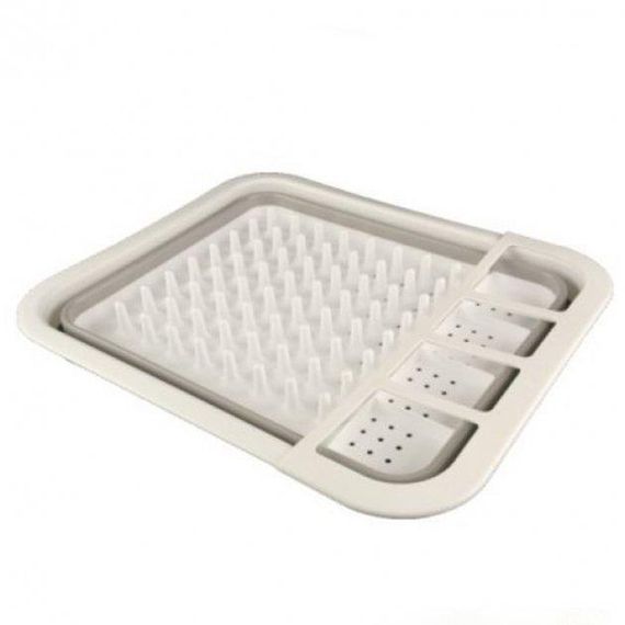 Сушарка для посуду Multi-Function Drain Rack 511 LS Силіконова складана з нековзними ніжками біла | Зображення 1