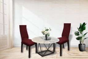 Жакардові чохли на стільці Roza без спідниці Бордові