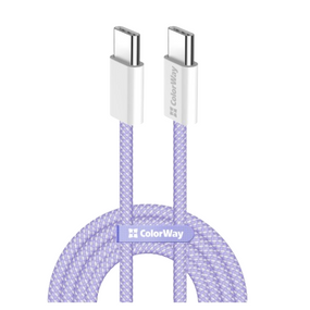 Кабель USB PD Type-C/Type-C ColorWay CW-CBPDCC061-PU 3,0A 60W 1м фіолетовий