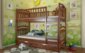 Двухъярусная  Деревянная кровать Смайл 80х190 см Arbor Drev