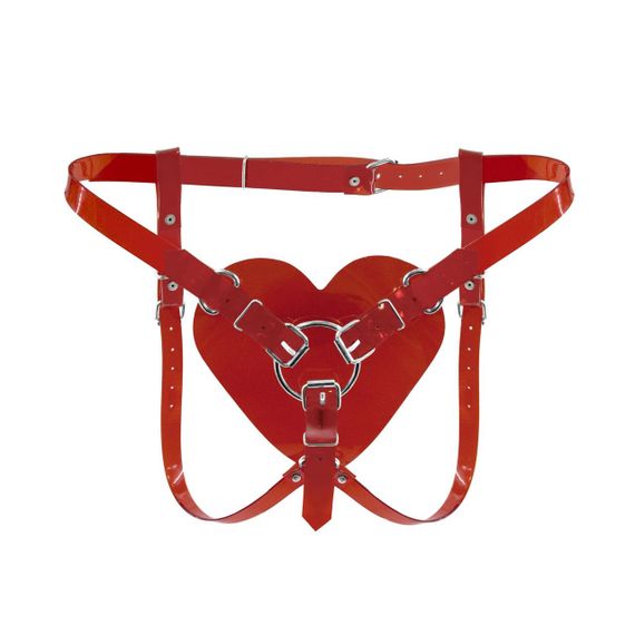 Трусики Серце для страпону Feral Feelings - Hearts Strap-on Belt Red Sex Aura
