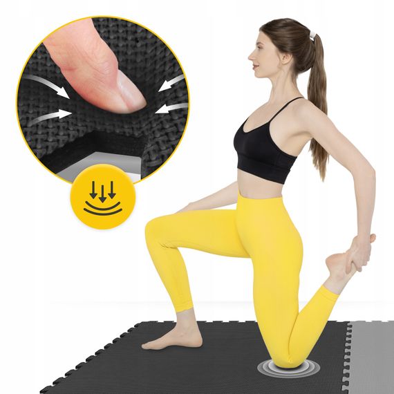 Мат-пазл (ласточкин хвіст) 4FIZJO Mat Puzzle EVA 100 x 100 x 2 cм Black/Grey (P-5907739316226) | Зображення 6