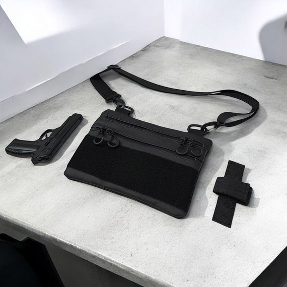 Чоловіча сумка кобура з натуральної шкіри, для скритого носіння з кобурою, чоловічий месенджер | Зображення 1