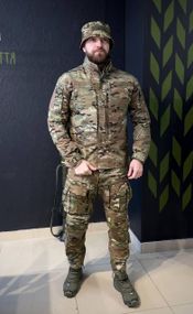 Тактичний Військовий Комплект Premium MTP Мультикам Штани +Убакс +Кітель +Панама 4в 1