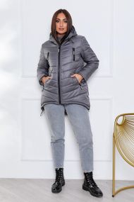 Елегантна жіноча парка, арт. 300, темно сірий графіт