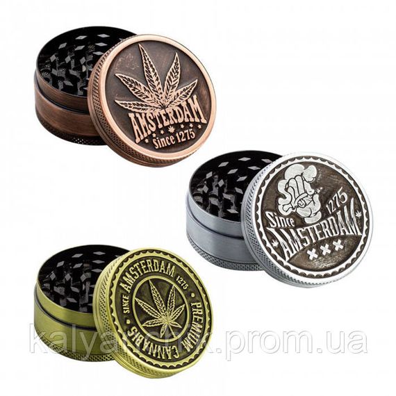 Гріндер металевий Amsterdam Green 3-part Zinc Grinder 50 mm | Зображення 1
