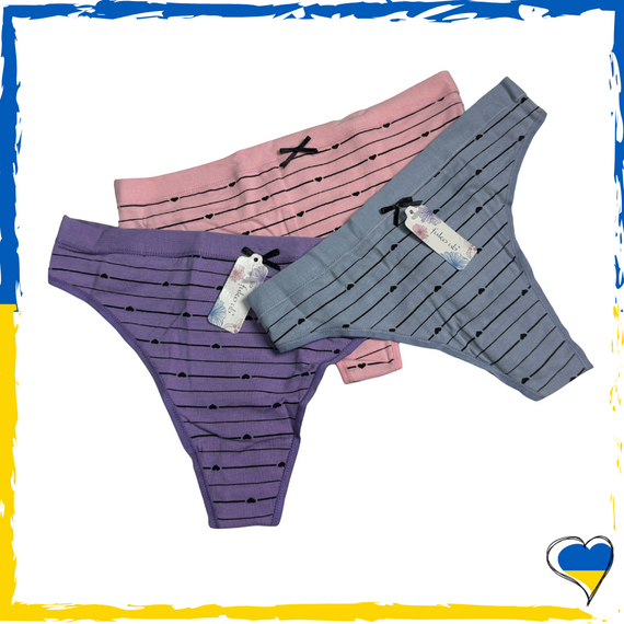 Набір жіночих трусиків стрінги 3 пари M/L/XL/2XL