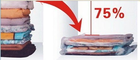 5 пакетів для зберігання одягу у вакуумі розміром 70х100 см. | Зображення 5