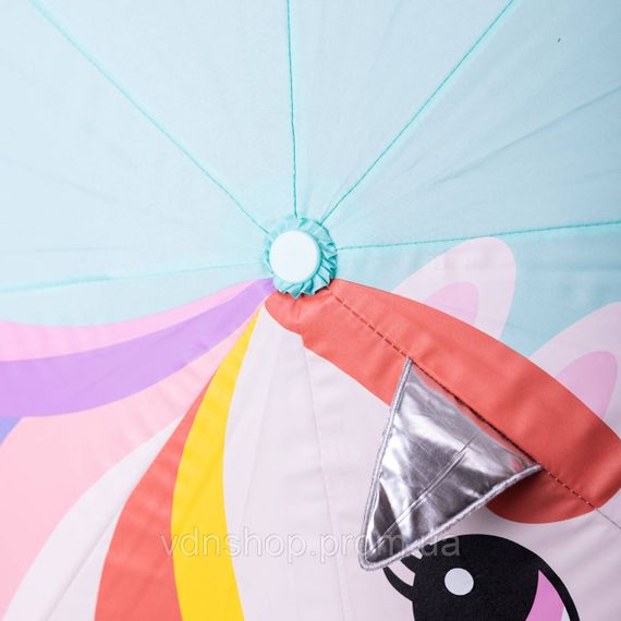 Класична дитяча парасолька-тростина механічна з поліестеру міцна надійна 8 спиць діаметр 89 см М'ятний HP-23-12M | Зображення 8